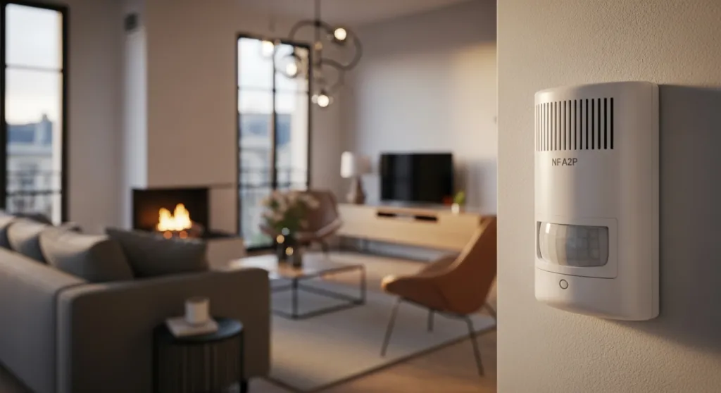 Système d’alarme sans fil certifié NF A2P avec détecteur de mouvement intelligent pour maison familiale à Bordeaux en Gironde