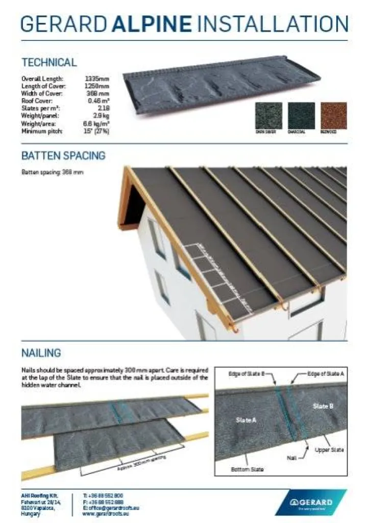 Guide d'installation GERARD ALPINE en anglais