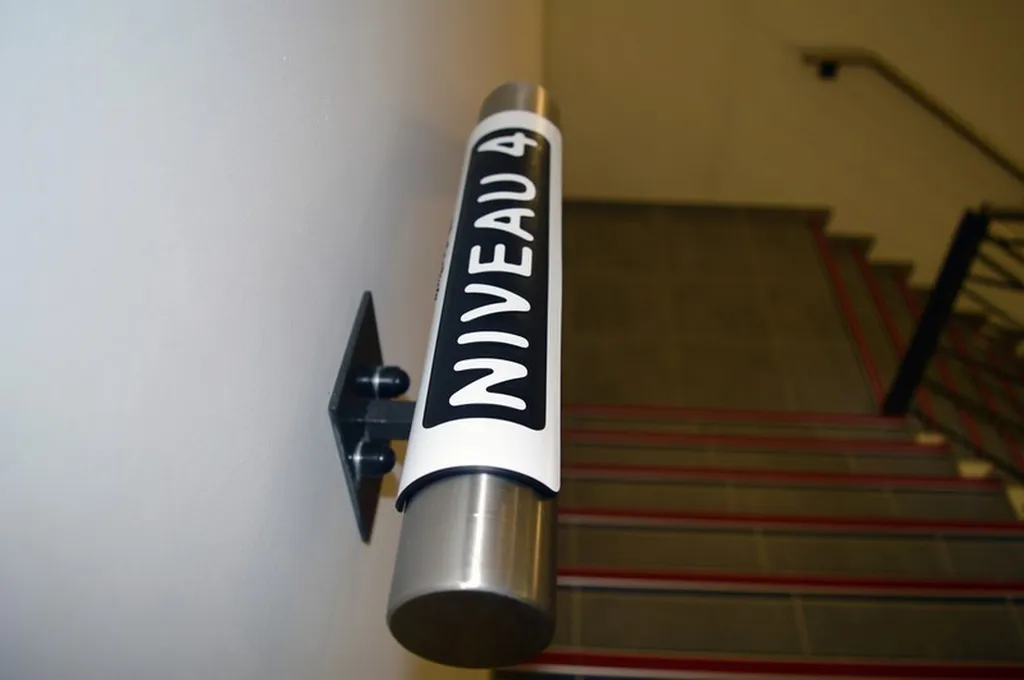 Réalisation de manchons en braille pour escaliers dans un immeuble de bureaux d’entreprise à Chambéry en Savoie