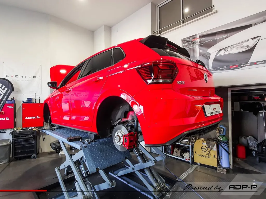 Montage ressort court Heibach + jantes TEC SpeedWheels VW Polo 6 GTi | ADP Performance Salon de Provence