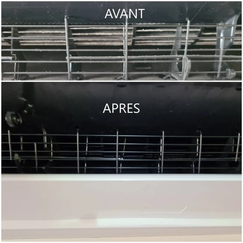 Désinfection climatisation avant après