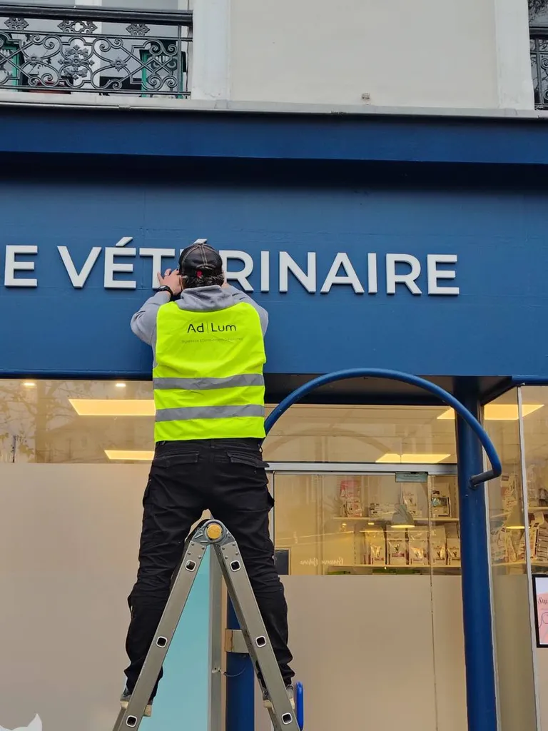 Installation d’une enseigne extérieure pour une clinique vétérinaire à Boulogne-Billancourt