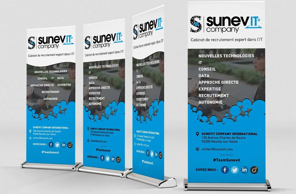 graphiste création graphique et impression de roll up stand