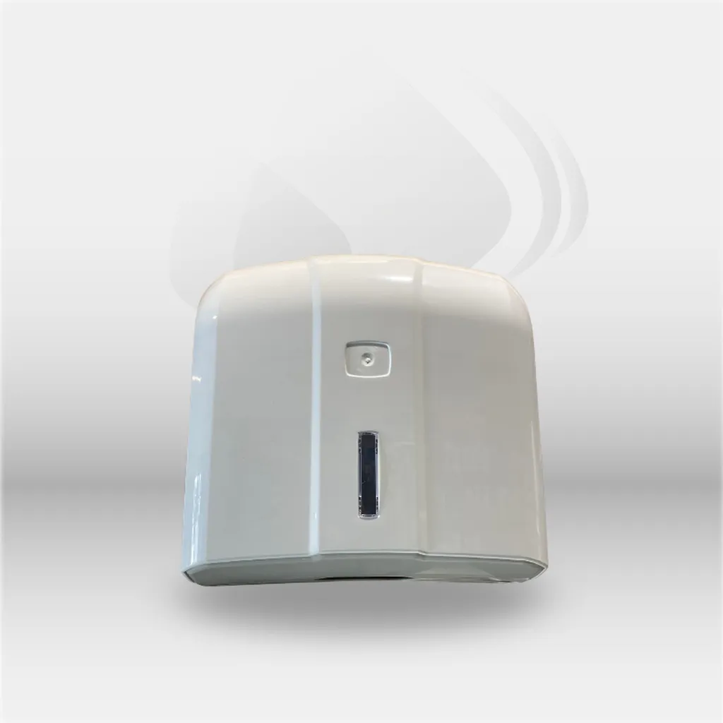 Distributeur essuie-mains feuille à feuille Wave blanc installé dans des sanitaires professionnels d’entreprise à Mont-de-Marsan, Landes (40), Nouvelle-Aquitaine et disponible partout en France