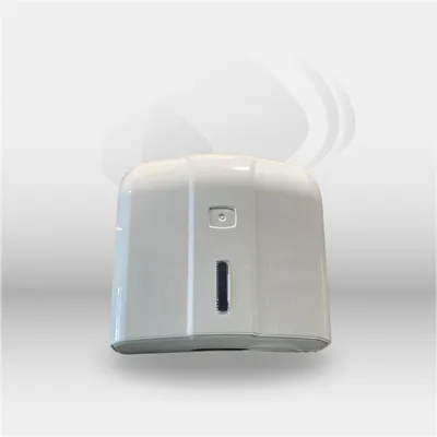 Distributeur essuie-mains feuille à feuille Wave blanc installé dans des sanitaires professionnels d’entreprise à Mont-de-Marsan, Landes (40), Nouvelle-Aquitaine et disponible partout en France