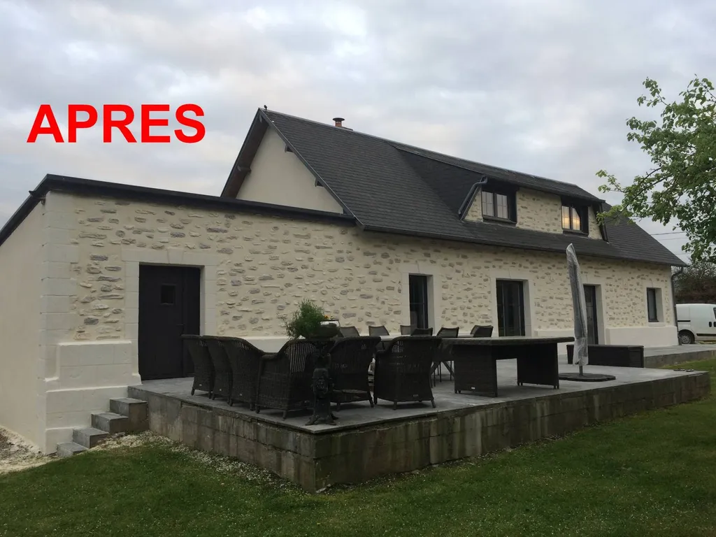 Réalisation d'une façade aspect pierres rejointées proche de fécamps 76