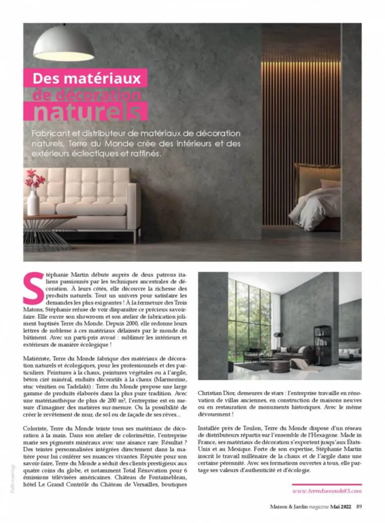 Extrait Maison & Jardin Magazine #148 -TERRE DU MONDE