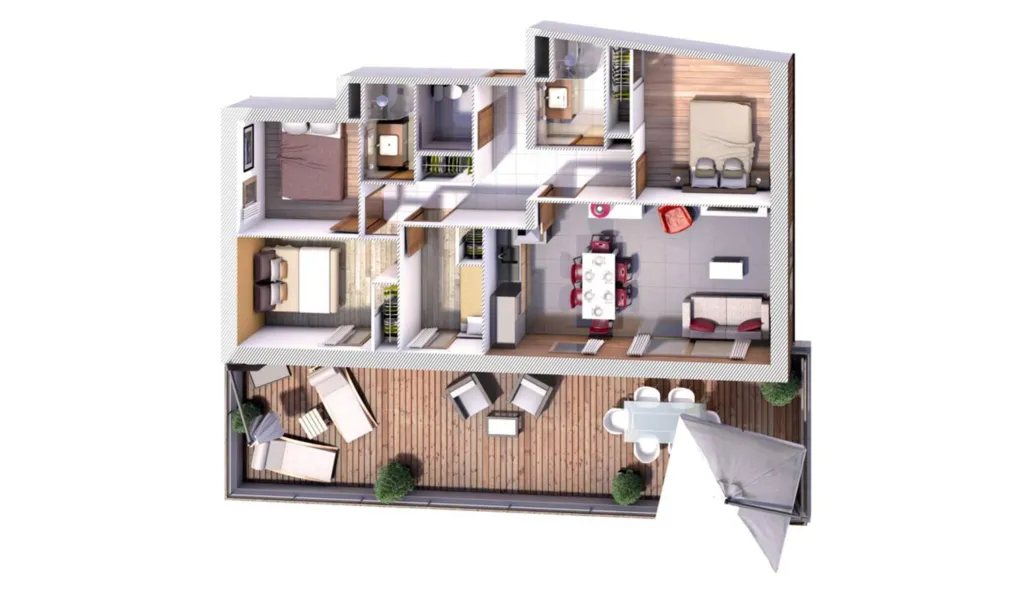 Aménagement appartement T4 La plagne