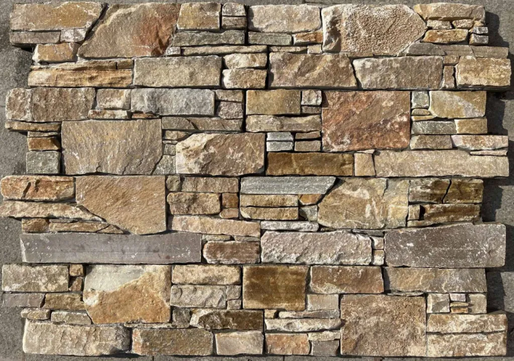 Parement en pierre naturelle Quartzite Dorée Pierre naturelle d'importation 