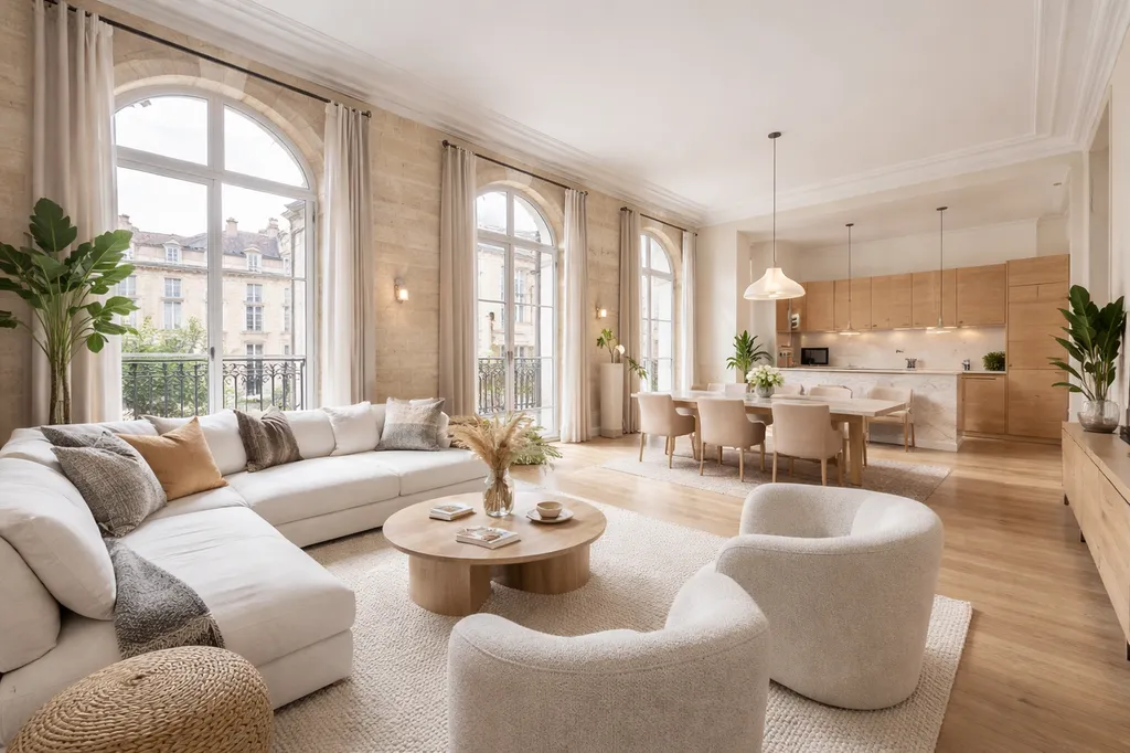 Prix home staging Bordeaux avec mise en scène élégante et optimisation espaces
