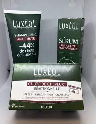 SHAMPOING / SERUM / GELULE ANTICHUTE REACTIONNELLE LUXEOL PHARMACIE 13012