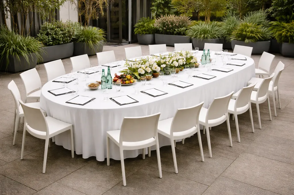 Location de table ovale jusqu'à 20 personnes pour séminaires à Lyon
