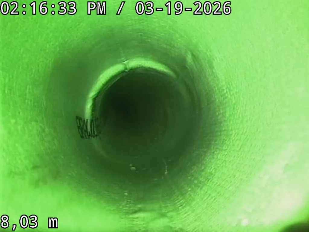 passage caméra de contrôle après séchage intérieur de la canalisation 