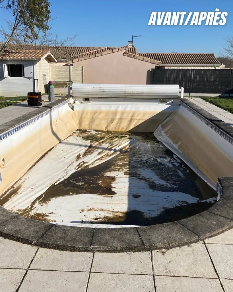 Changement de liner et de skimmer près d'Ambarès et Lagrave