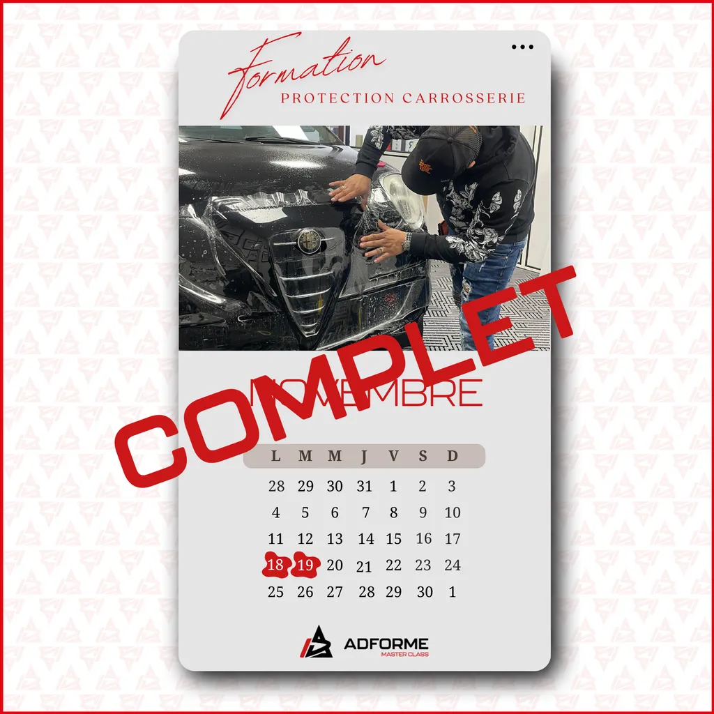 Formation covering calendrier novembre