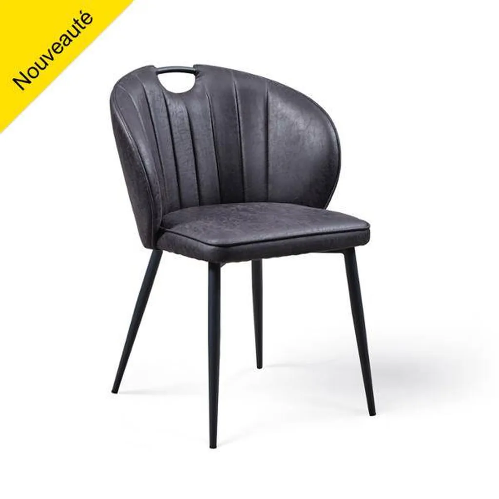 CHAISE LOUNA TISSU NOIR
