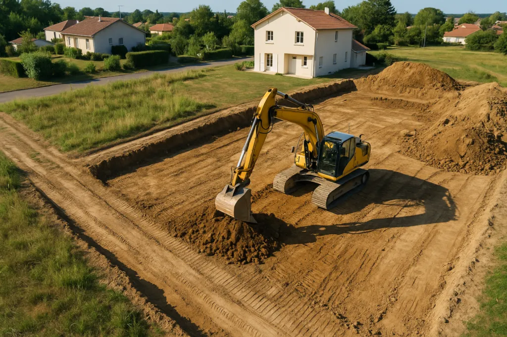 Vue aérienne du chantier