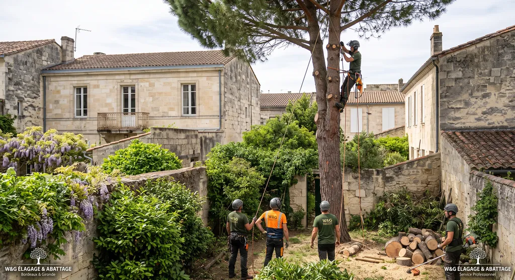 Abattage d'arbres à Bordeaux par l'entreprise W&G Élagage