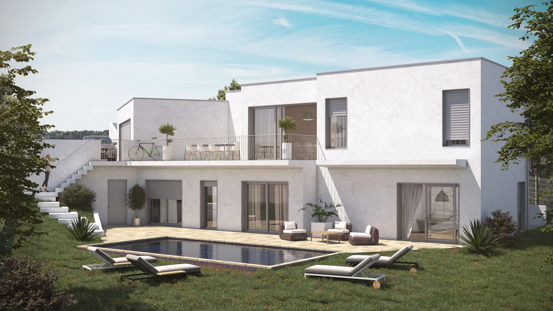 maison individuelle a étage inversé sur Saint Médard d'Eyrans