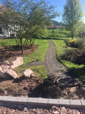 Dépose de pavé pour un chemin d'accès en pavé à Strasbourg 