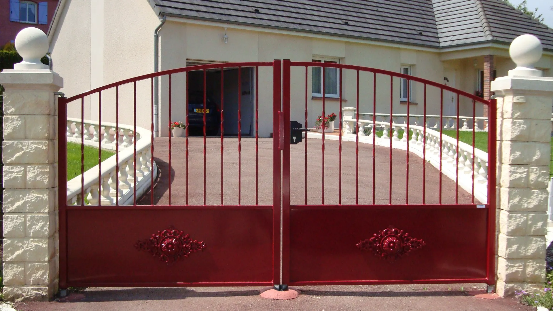 Installation de porail acier du commerce