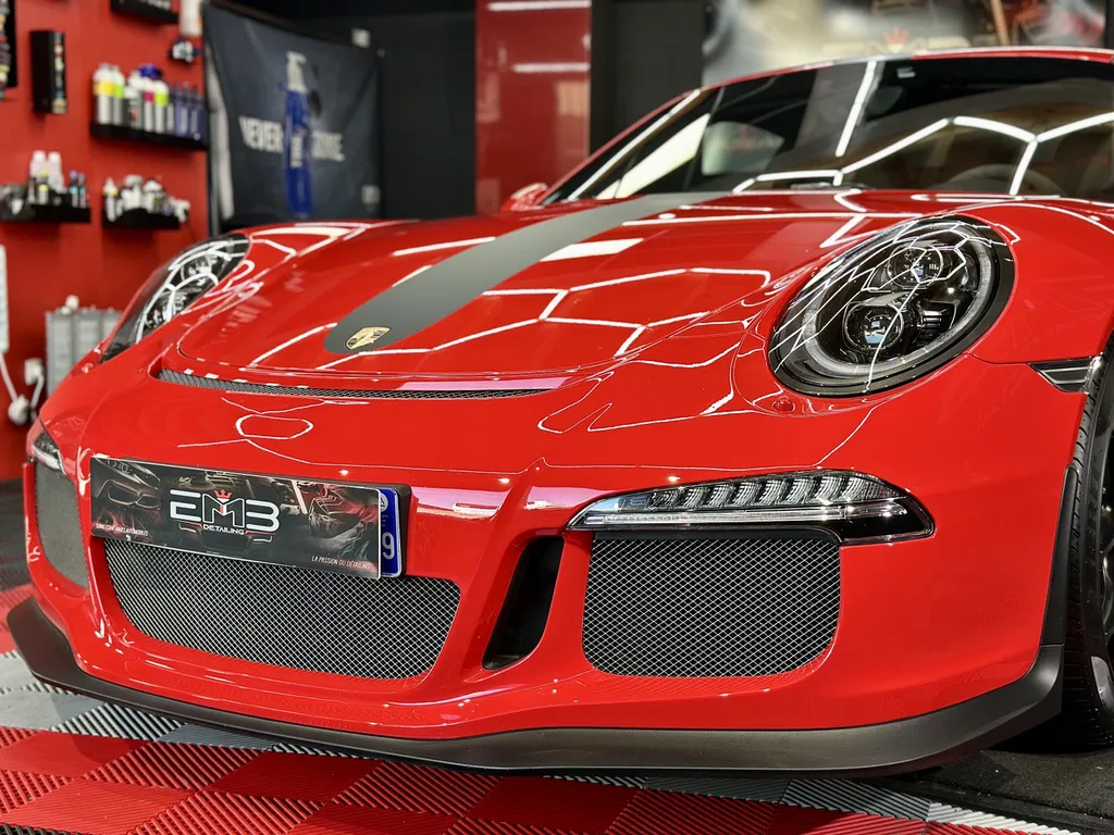 traitement céramique et protection PPF face avant porsche 991 GT3 sur lyon 