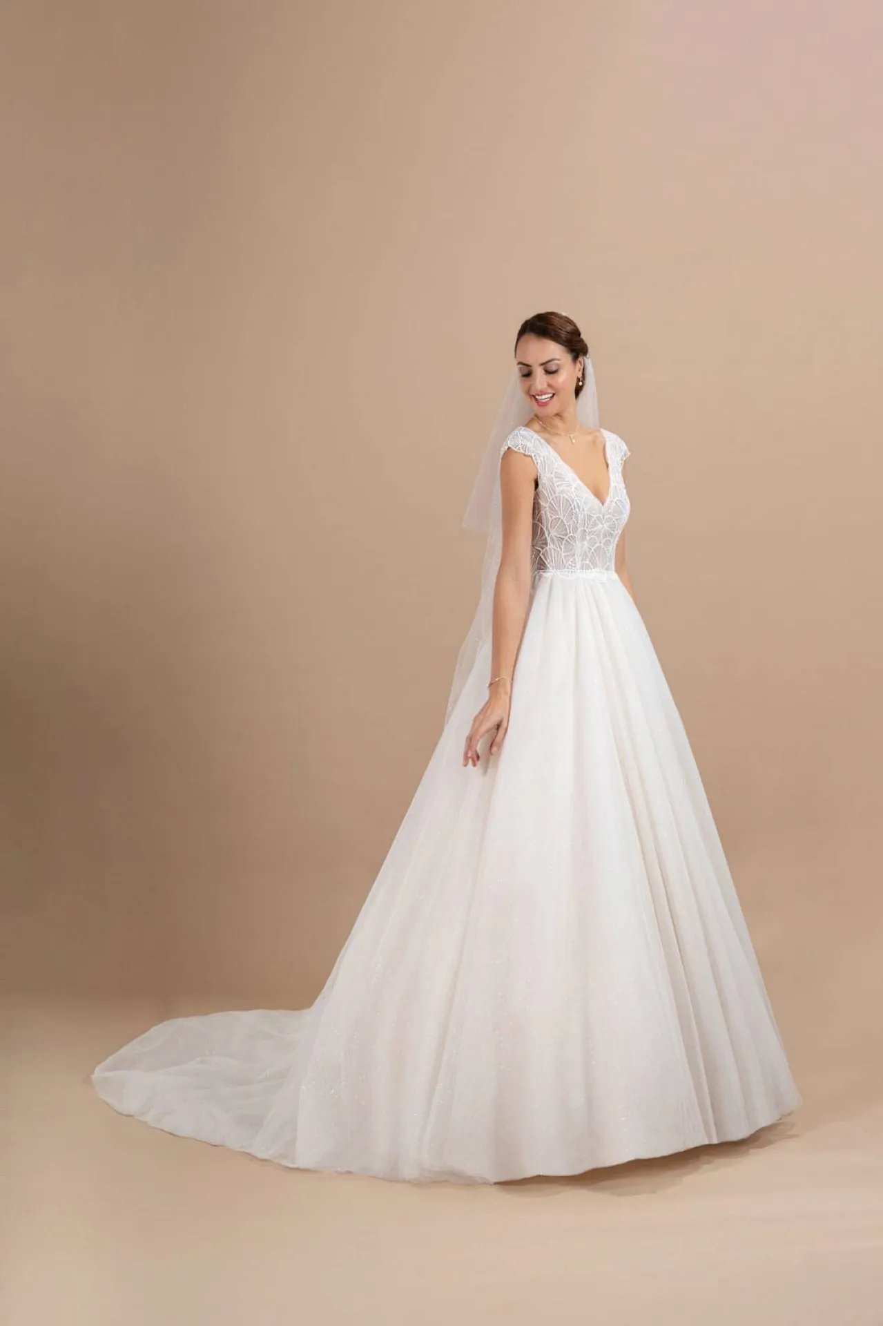 La robe de mariée  princesse tulle et dentelle Ajaccio  de la nouvelle collection