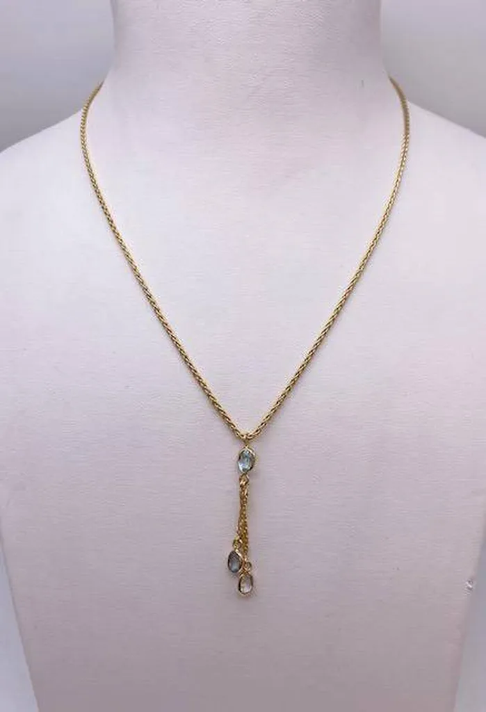 Collier cravate or 750/1000ème et 3 topazes occasion Or Ligne La Teste Bassin d'Arcachon