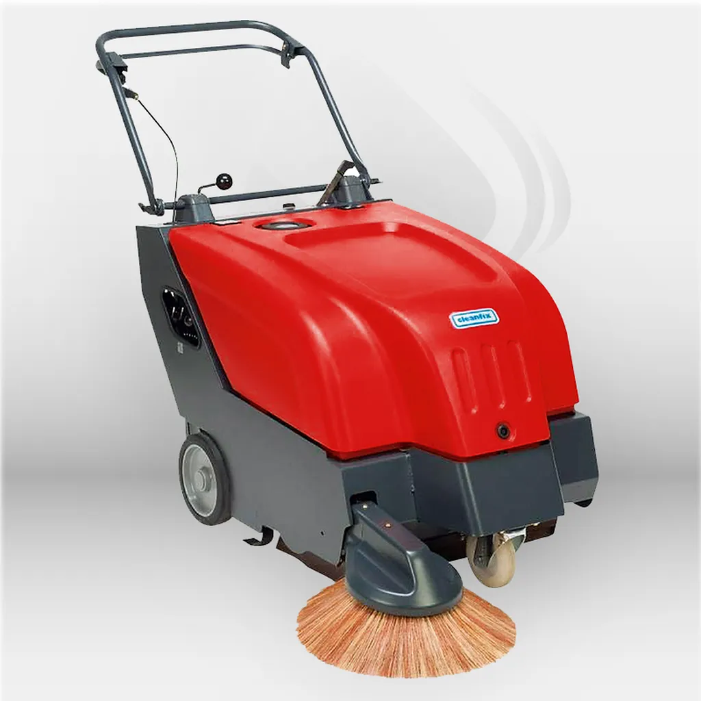 Balayeuse autotractée à batterie KS 650 IBC Cleanfix pour nettoyage professionnel des grandes surfaces intérieures et extérieures, idéale pour parkings, entrepôts et zones industrielles, ramassage efficace des poussières et débris en milieu professionnel 