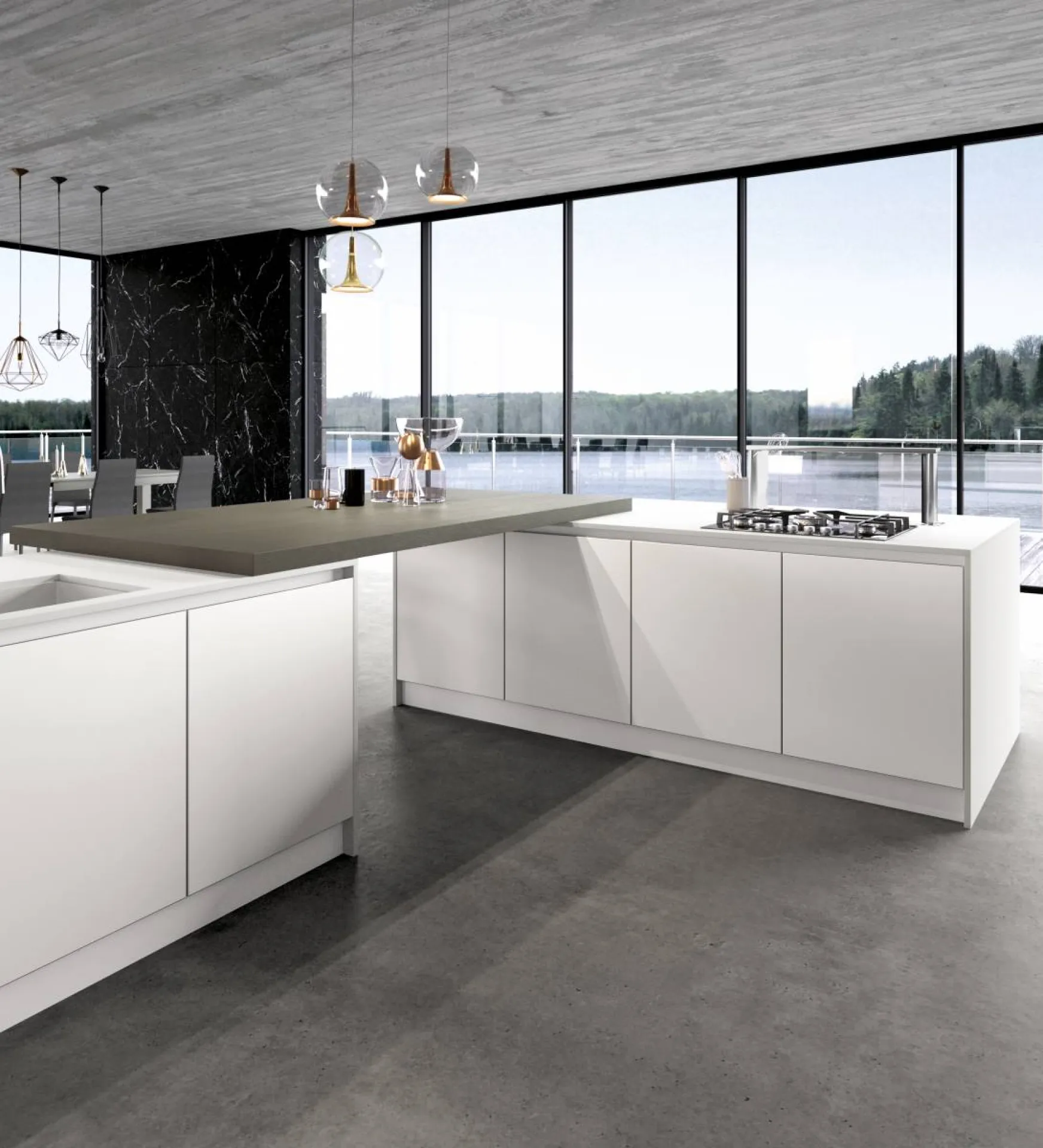 Cuisine sur mesure blanche fabrication italienne à Bandol