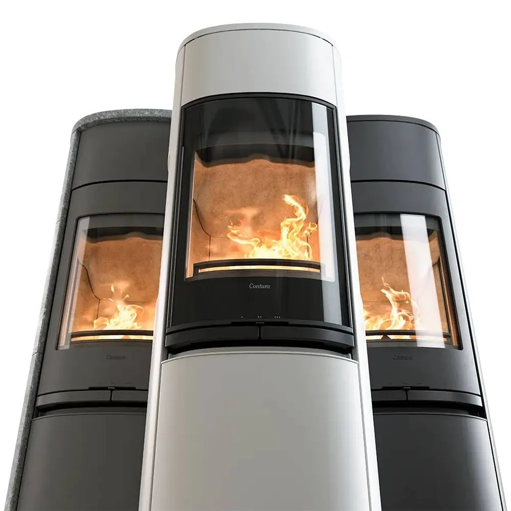 Détail du design épuré du poêle Contura 960