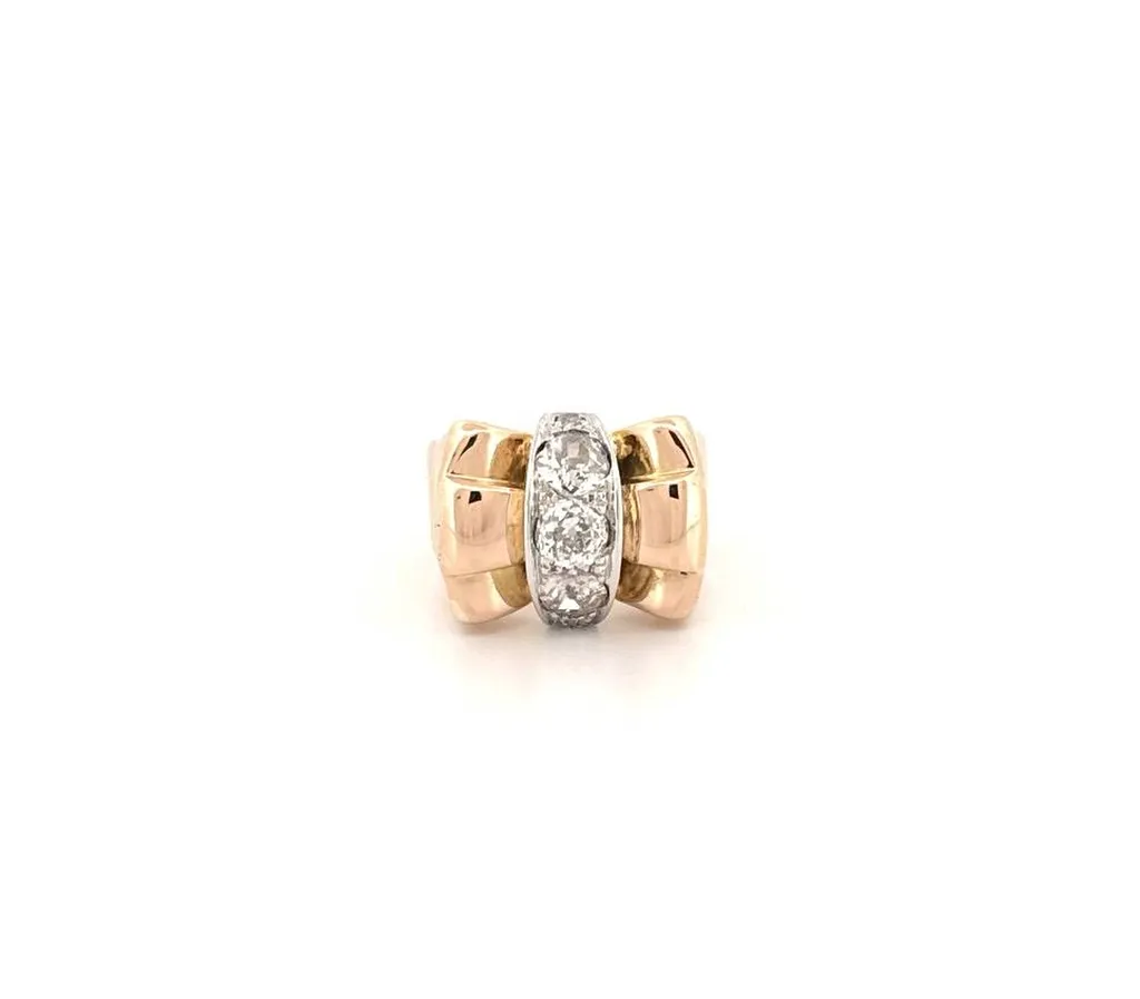 Superbe bague tank nœud années 40 or 750 et diamants – Bijouterie Or Ligne à La Teste de Buch
