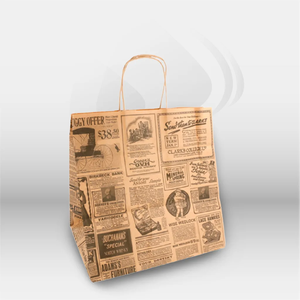 Sac papier kraft traiteur Garcia de Pou avec poignées ficelle pour restauration professionnelle, idéal pour plats à emporter, commandes clients et commerce alimentaire, offrant une solution résistante, pratique et écologique – disponible à Mont-de-Marsan,