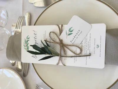 Garden wedding menu
