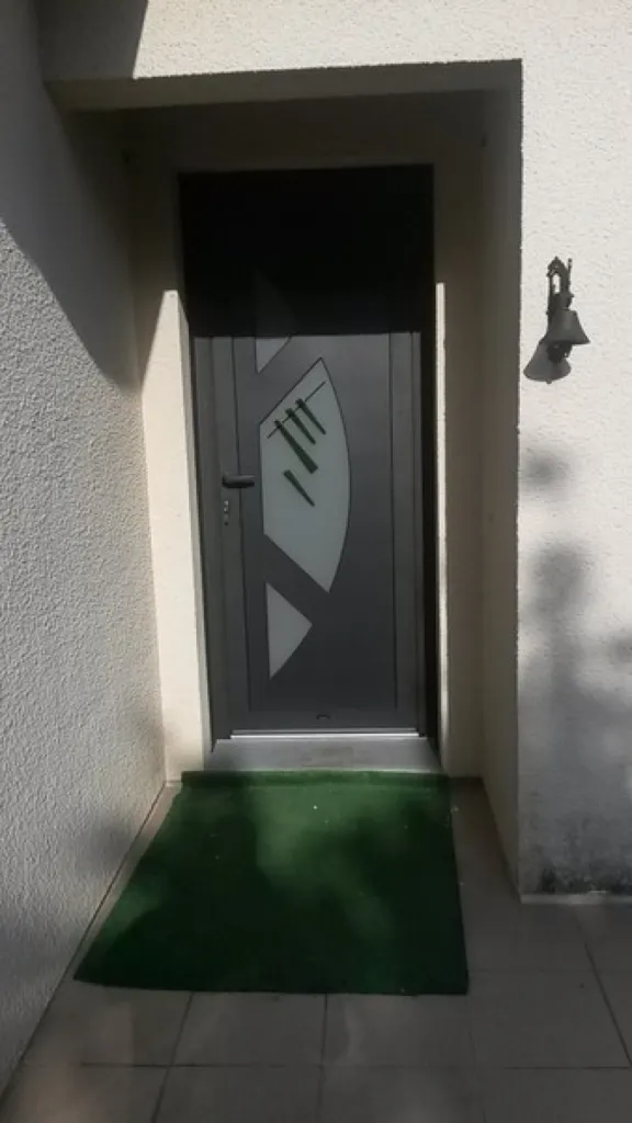 Porte d'entré panneau décoratif noir sablé 