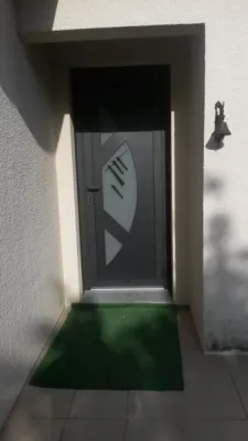 Porte d'entré panneau décoratif noir sablé 