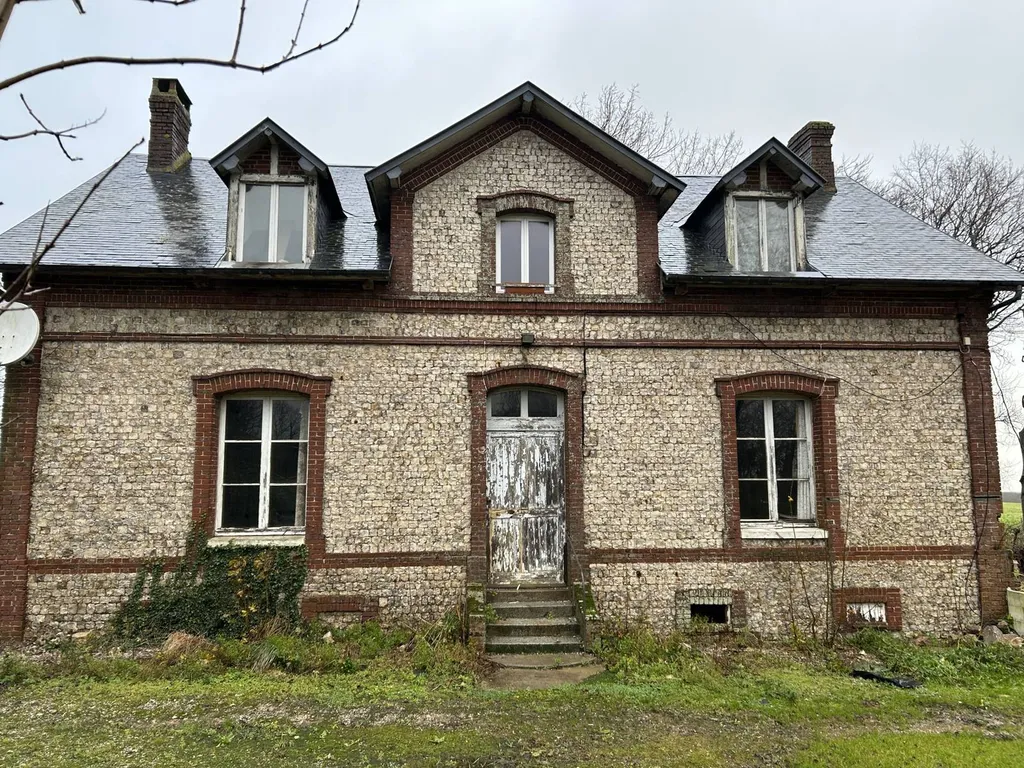 Rénovation complète intérieur et extérieur d'une maison brique et silex dans un corps de ferme près d'Etretat 76