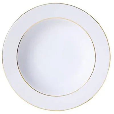 LOUER DES ASSIETTES CREUSES EN PORCELAINE BLANCHE FILET OR POUR MARIAGE A LORGUES DANS LE 83