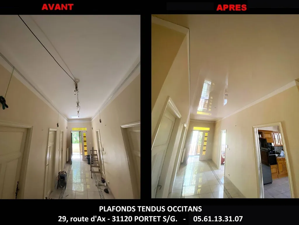 AVANT / APRES plafond tendu Blagnac- Plafonds Tendus Occitans Toulouse