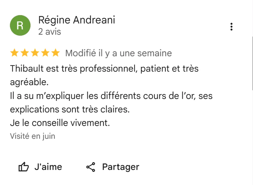 Avis Regine andreani echoppe d'or