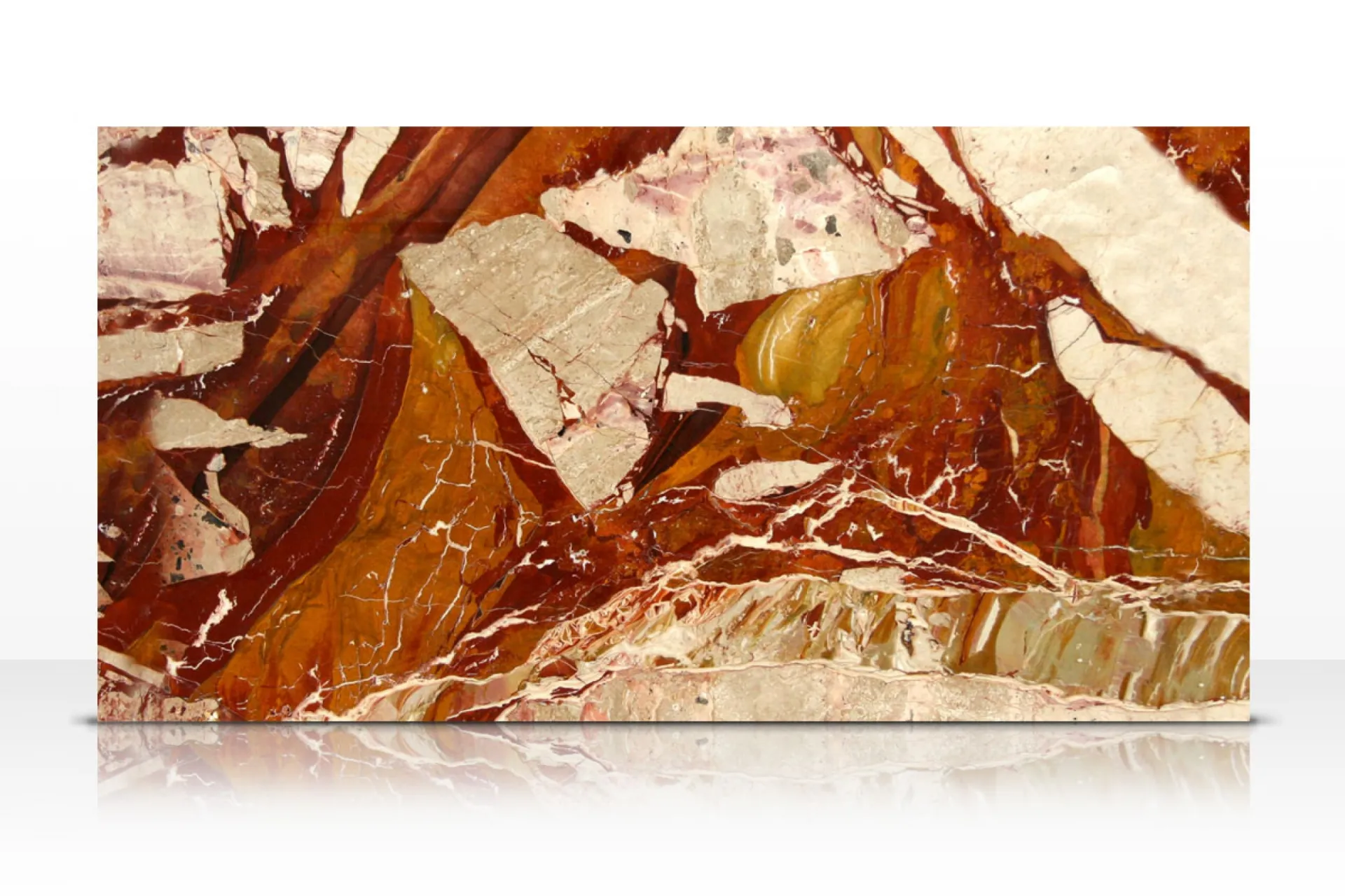 Tranche de marbre rouge Breccia Pontificia