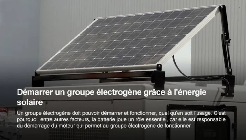 PANNEAU SOLAIRE SUR GROUPE ELECTROGENE