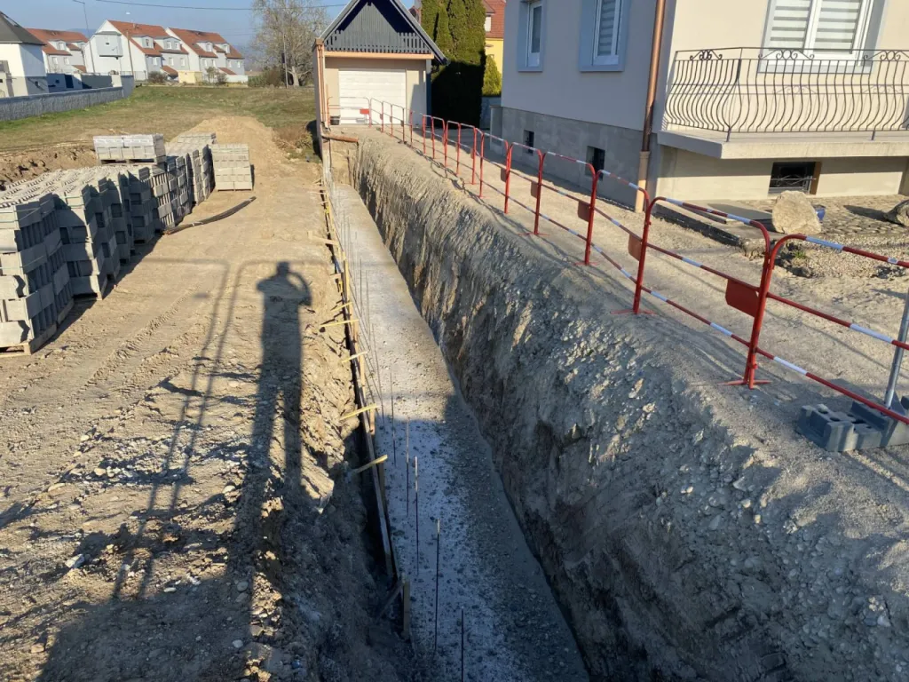 Fondation d'un mur extérieur d'une maison à Strasbourg CLK 