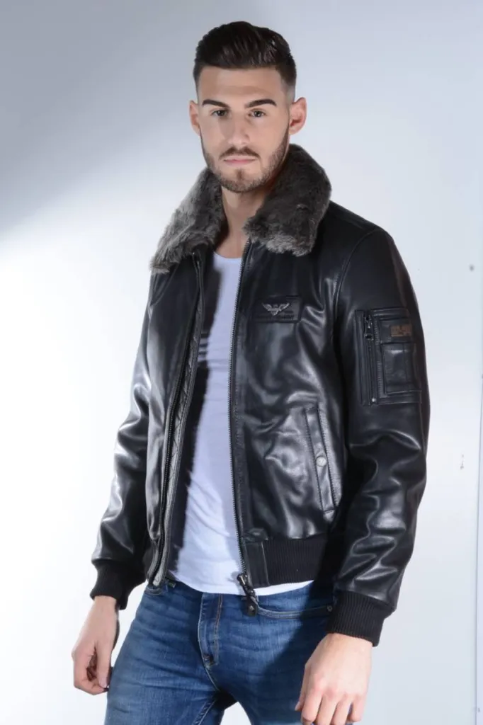 blouson pilot cuir Jilani homme
