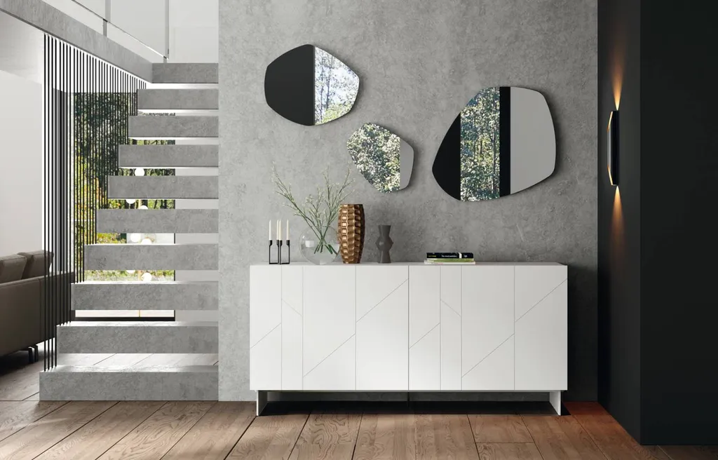 Buffet blanc de rangement contemporain avec portes coulissantes hyères 83 vers toulon