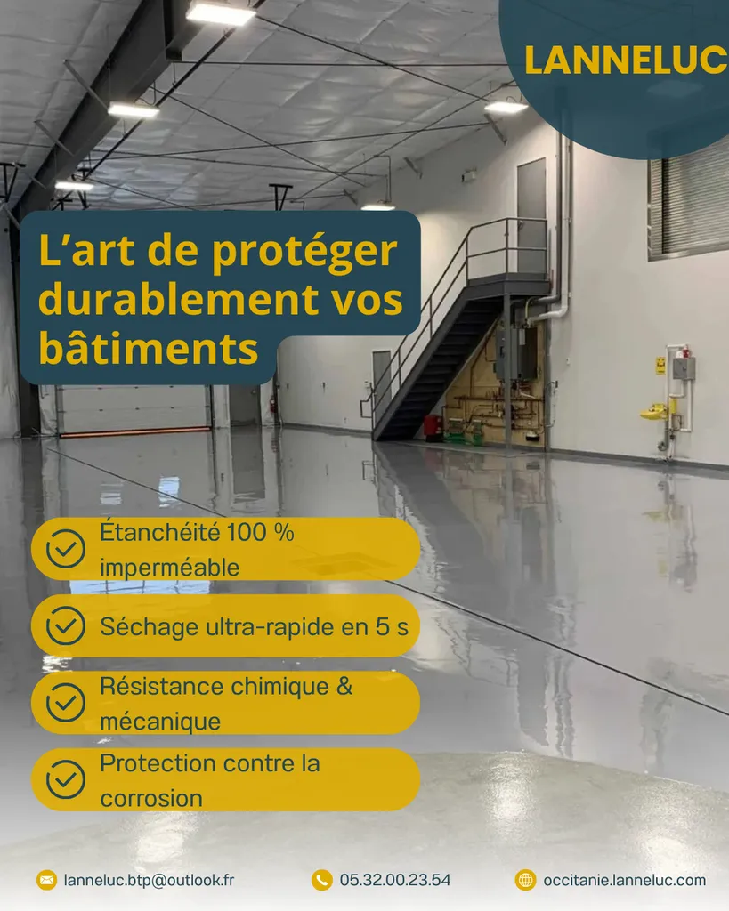 Rénovation et protection de sol industriel et atelier par résine polyurée haute résistance à Tarbes en Hautes-Pyrénées 65000