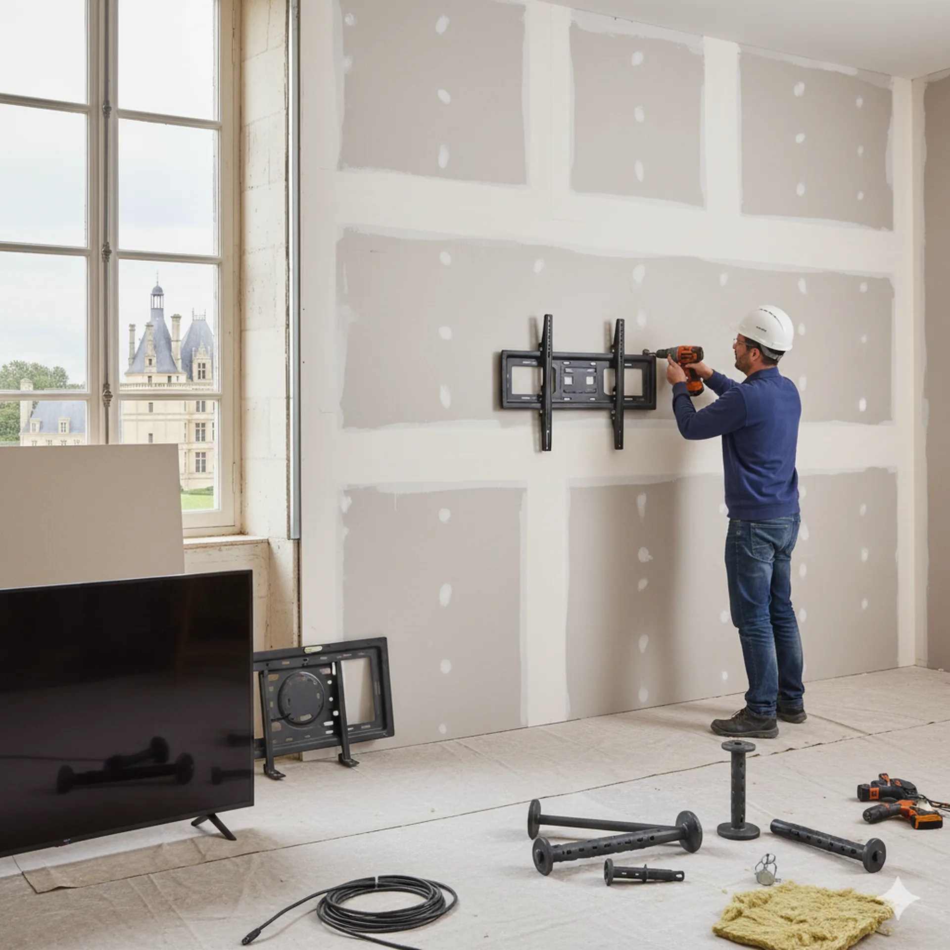 Fixer un support TV sur mur placo à Blois : méthode professionnelle et sécurisée