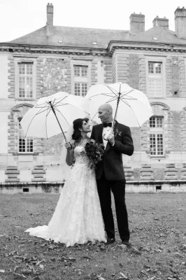 Elegant Indo-American Wedding in an Historic Castle Venue, Surrounded by Burgundy’s Scenic Beauty with outdoor symbolic ceremony