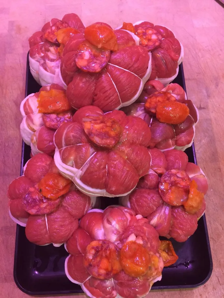 Paupiette d'agneau au chorizo et tomate confite