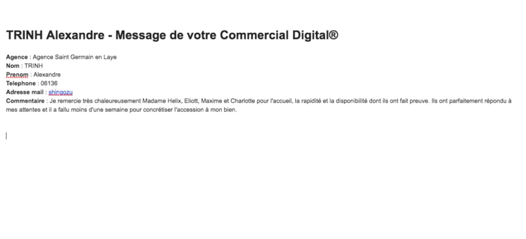 Avis Client Helix Immobilier Saint Germain En Laye